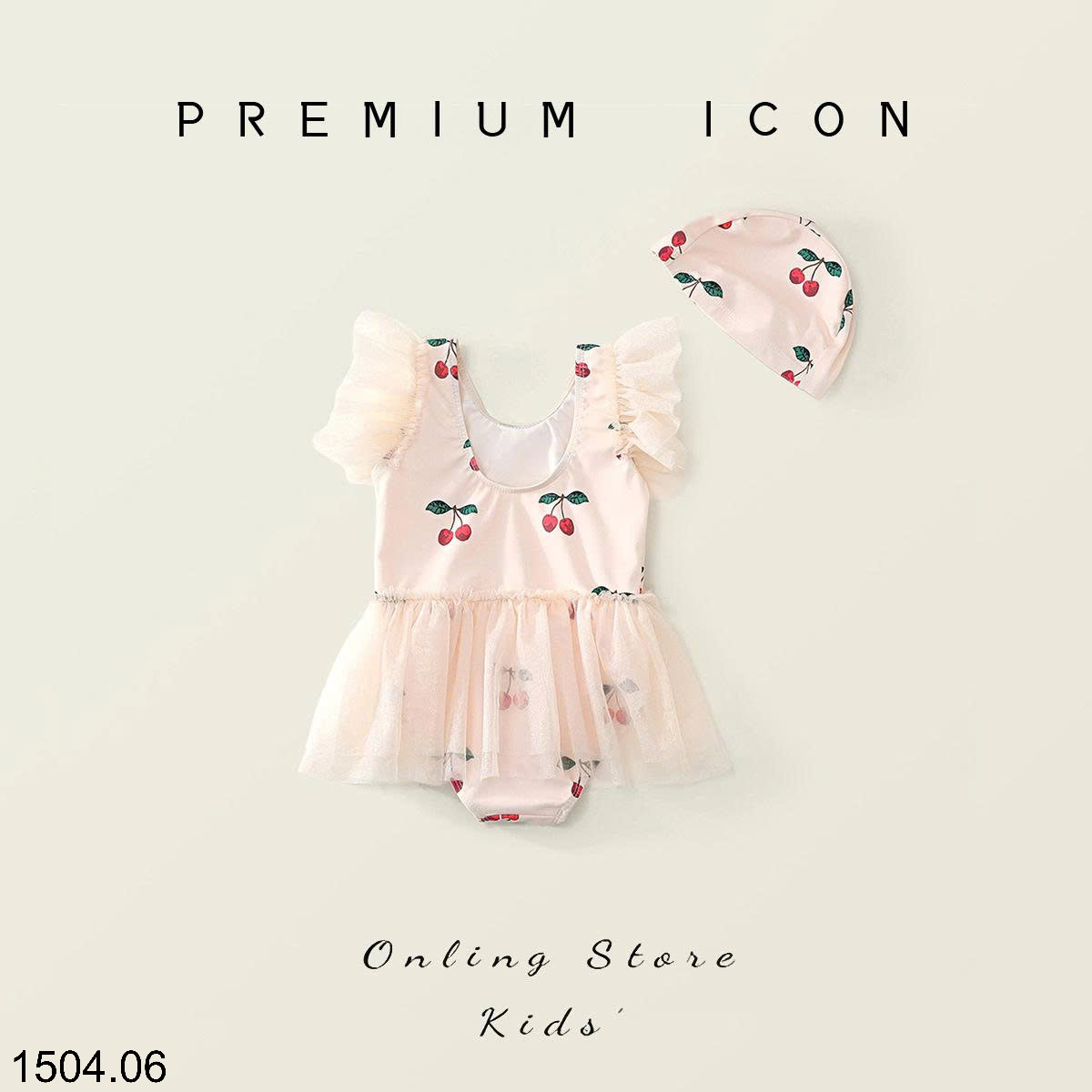 26HA1504.06 - VÁY BƠI KÈM MŨ PREMIUM CHO BÉ