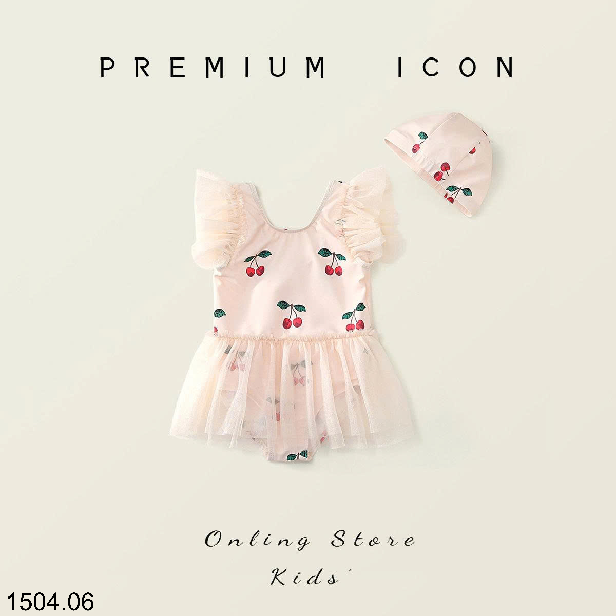 26HA1504.06 - VÁY BƠI KÈM MŨ PREMIUM CHO BÉ