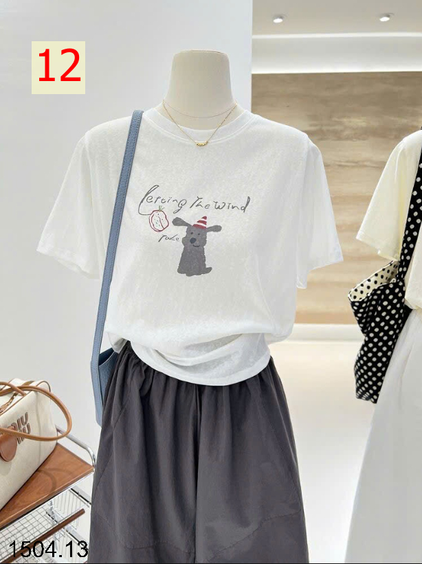 26HA1504.13 - ÁO PHÔNG COTTON HOẠT HÌNH CHO NỮ