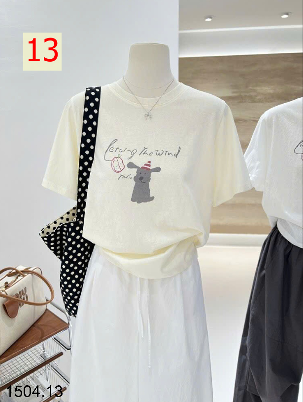 26HA1504.13 - ÁO PHÔNG COTTON HOẠT HÌNH CHO NỮ