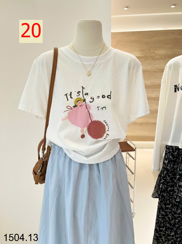 26HA1504.13 - ÁO PHÔNG COTTON HOẠT HÌNH CHO NỮ