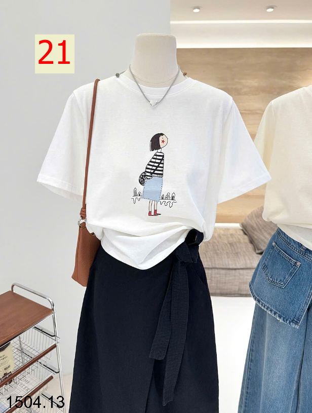 26HA1504.13 - ÁO PHÔNG COTTON HOẠT HÌNH CHO NỮ