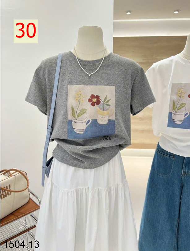 26HA1504.13 - ÁO PHÔNG COTTON HOẠT HÌNH CHO NỮ