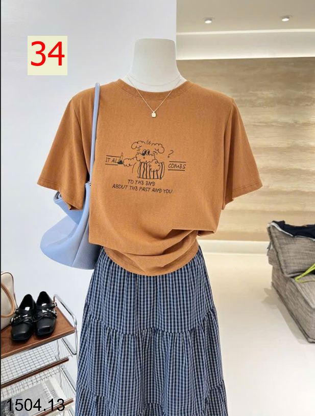 26HA1504.13 - ÁO PHÔNG COTTON HOẠT HÌNH CHO NỮ