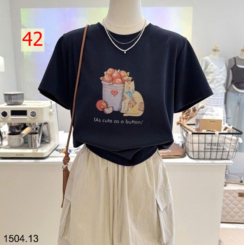 26HA1504.13 - ÁO PHÔNG COTTON HOẠT HÌNH CHO NỮ