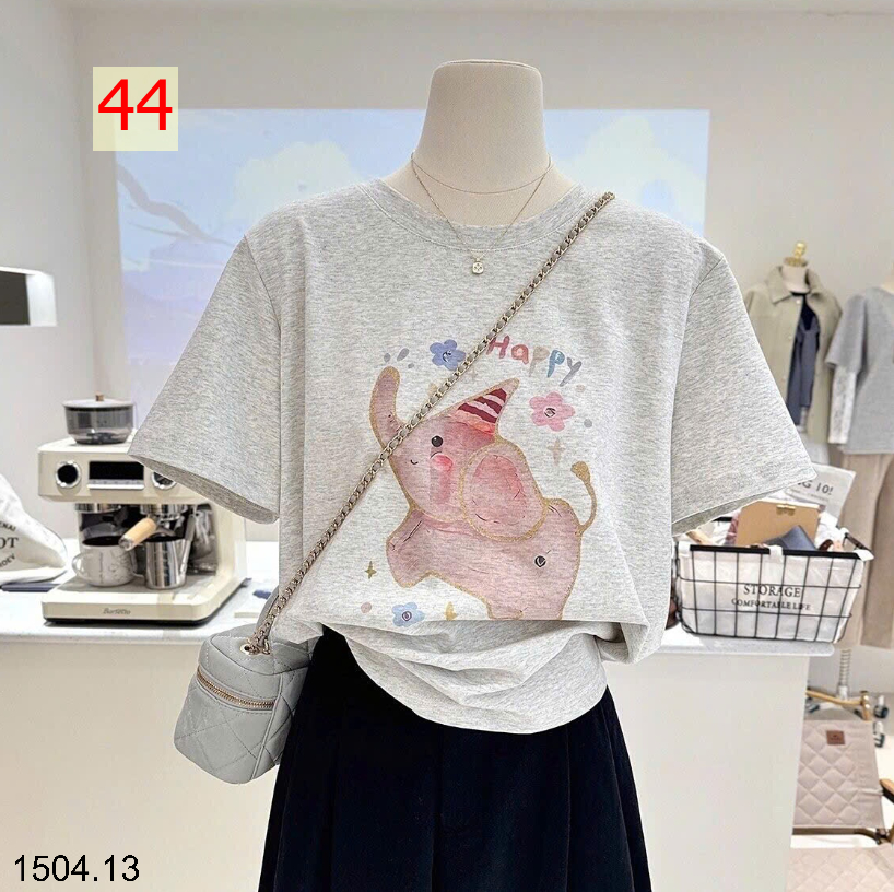 26HA1504.13 - ÁO PHÔNG COTTON HOẠT HÌNH CHO NỮ