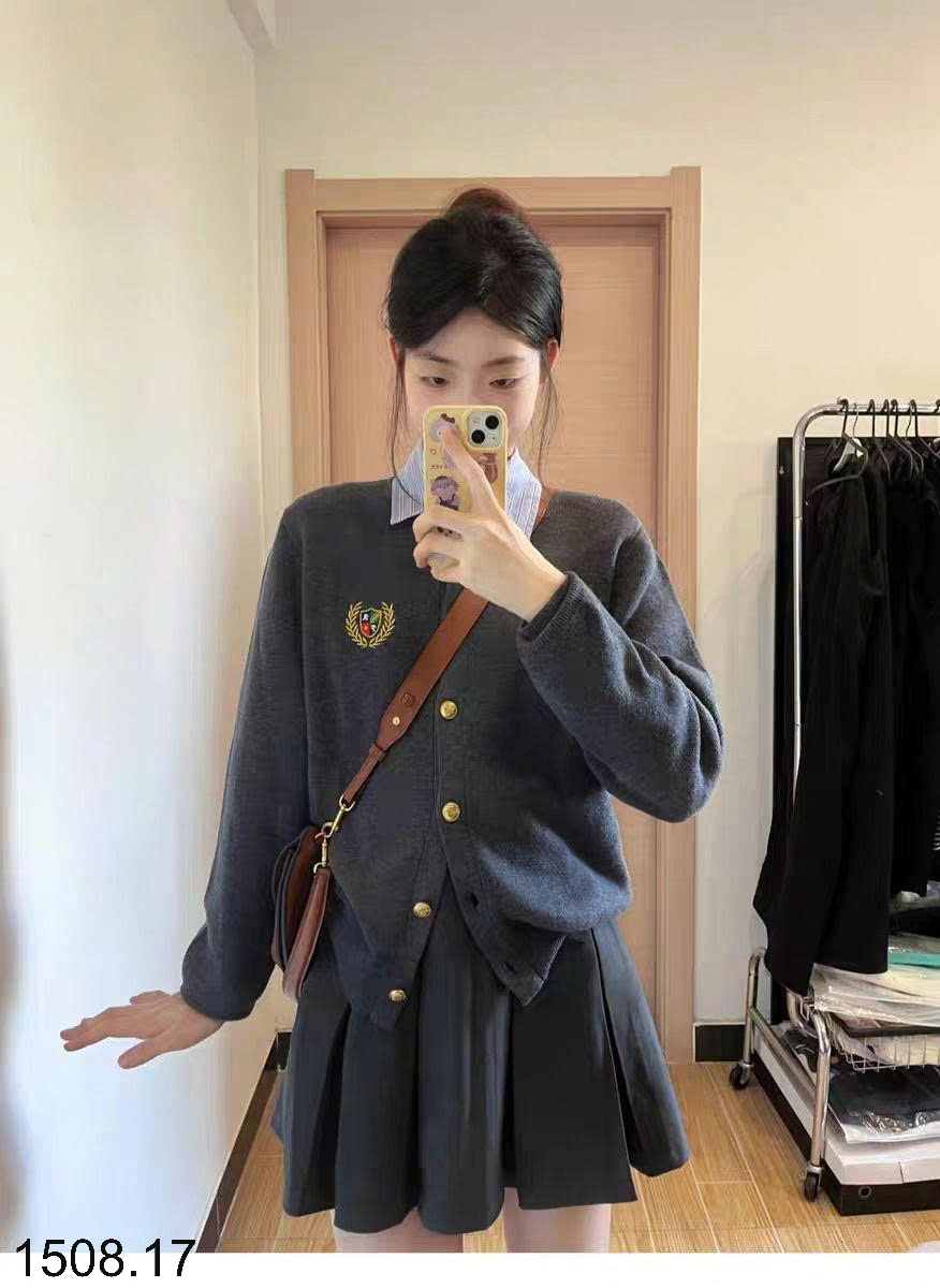 26HA1508.17 - ÁO CARDIGAN HAI MÀU NỮ