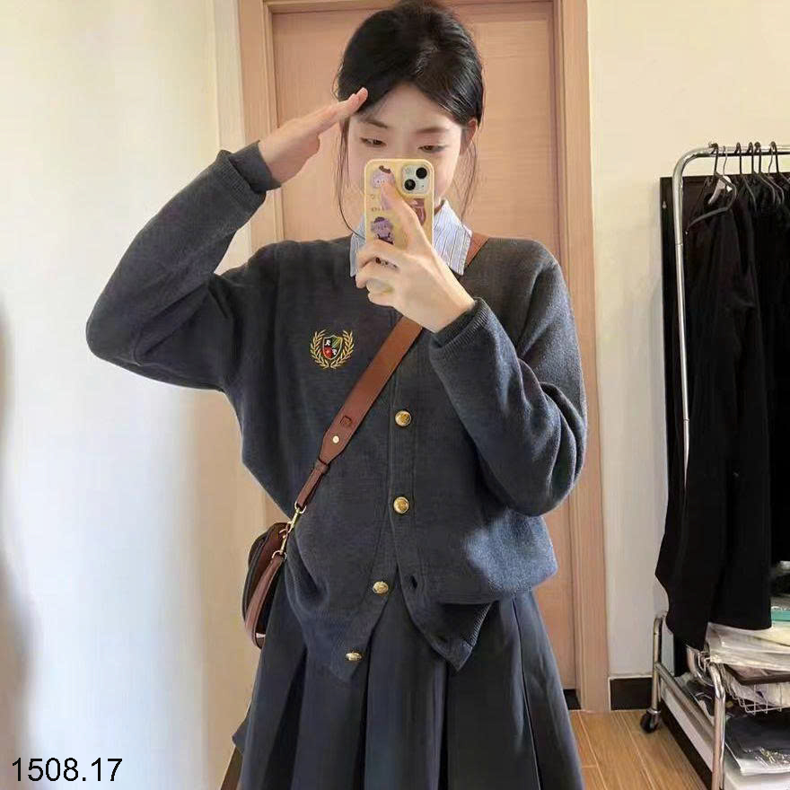 26HA1508.17 - ÁO CARDIGAN HAI MÀU NỮ