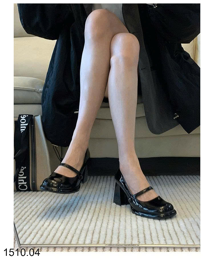 26HA1510.04 - GIÀY MARRY JANE GÓT VUÔNG 2 MÀU NỮ