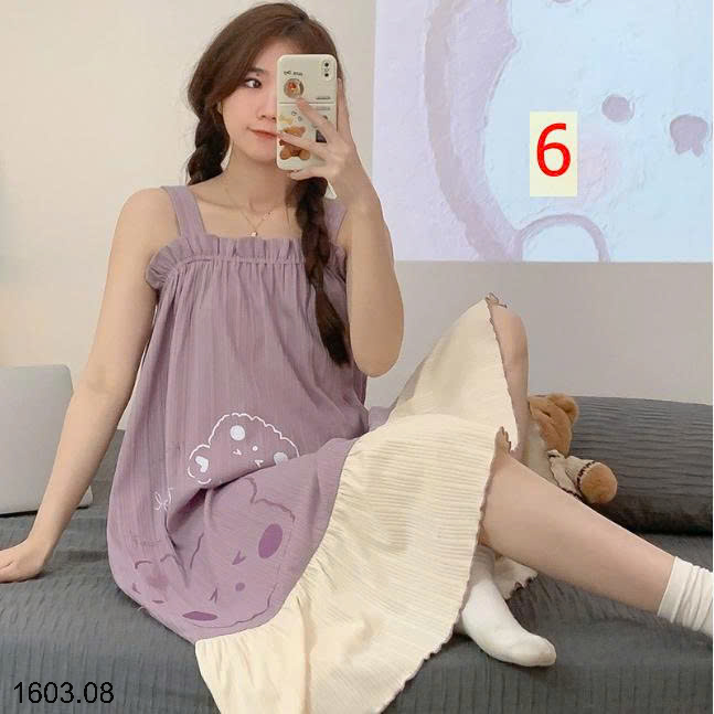 26HA1603.08 - VÁY NGỦ 2 DÂY DỄ THƯƠNG NỮ