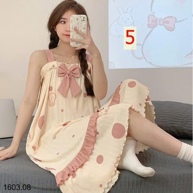 26HA1603.08 - VÁY NGỦ 2 DÂY DỄ THƯƠNG NỮ