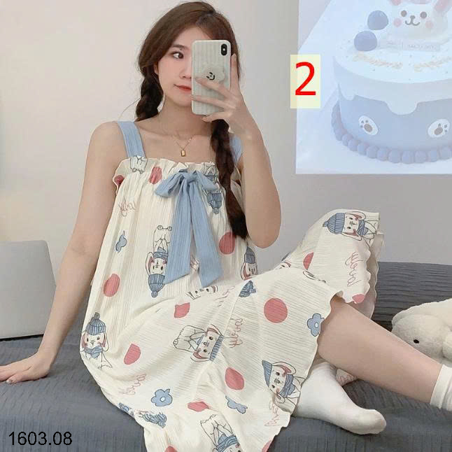 26HA1603.08 - VÁY NGỦ 2 DÂY DỄ THƯƠNG NỮ