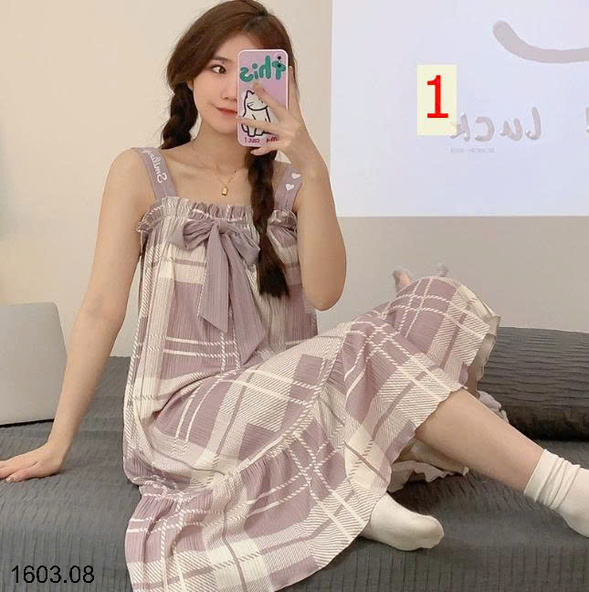 26HA1603.08 - VÁY NGỦ 2 DÂY DỄ THƯƠNG NỮ