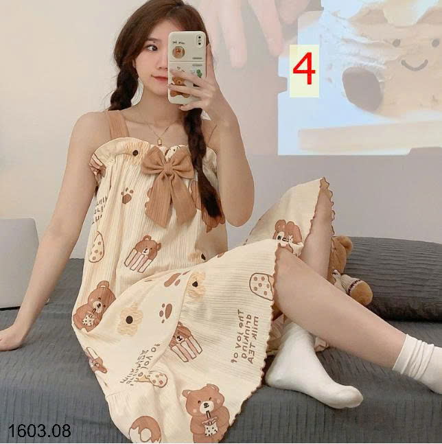 26HA1603.08 - VÁY NGỦ 2 DÂY DỄ THƯƠNG NỮ