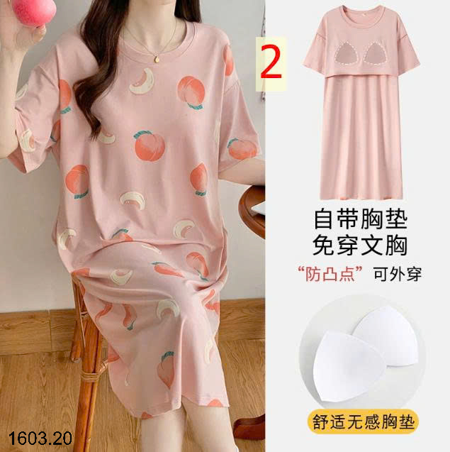 26HA1603.20 - VÁY NGỦ MODAL KÈM ĐỆM NGỰC NỮ