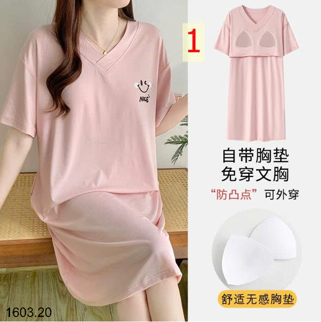 26HA1603.20 - VÁY NGỦ MODAL KÈM ĐỆM NGỰC NỮ