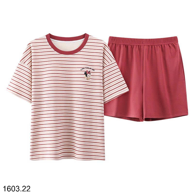 26HA1603.22 - BỘ COTTON NỮ MẶC NHÀ KÈM ĐỆM NGỰC