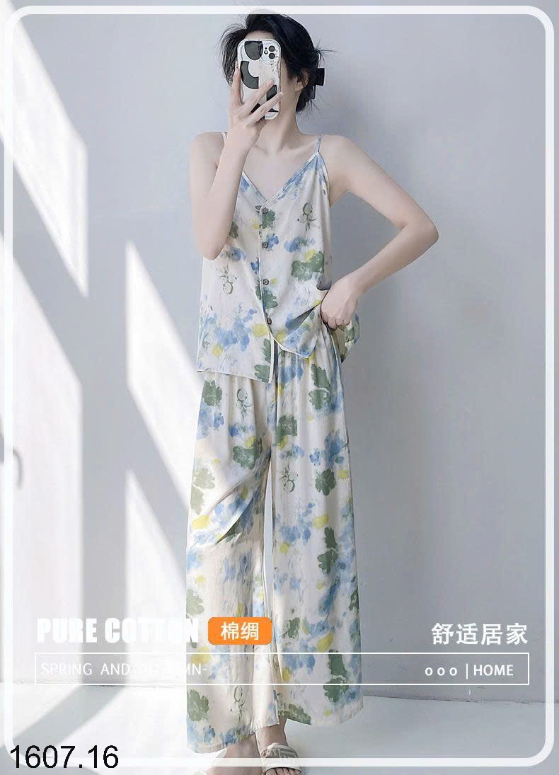26HA1607.16 - BỘ LANH LỤA QUẦN DÀI ÁO 2 DÂY