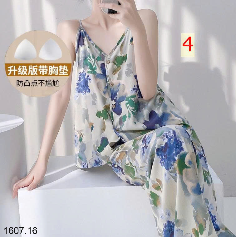 26HA1607.16 - BỘ LANH LỤA QUẦN DÀI ÁO 2 DÂY