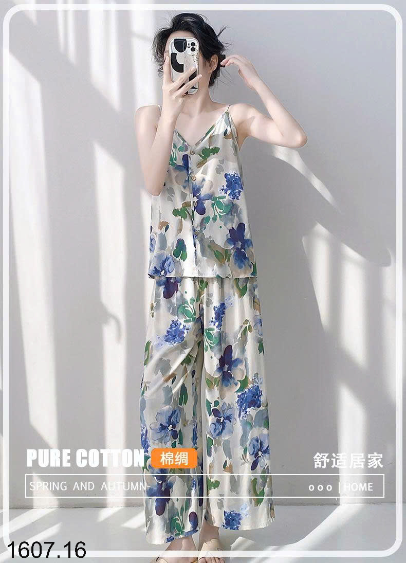 26HA1607.16 - BỘ LANH LỤA QUẦN DÀI ÁO 2 DÂY