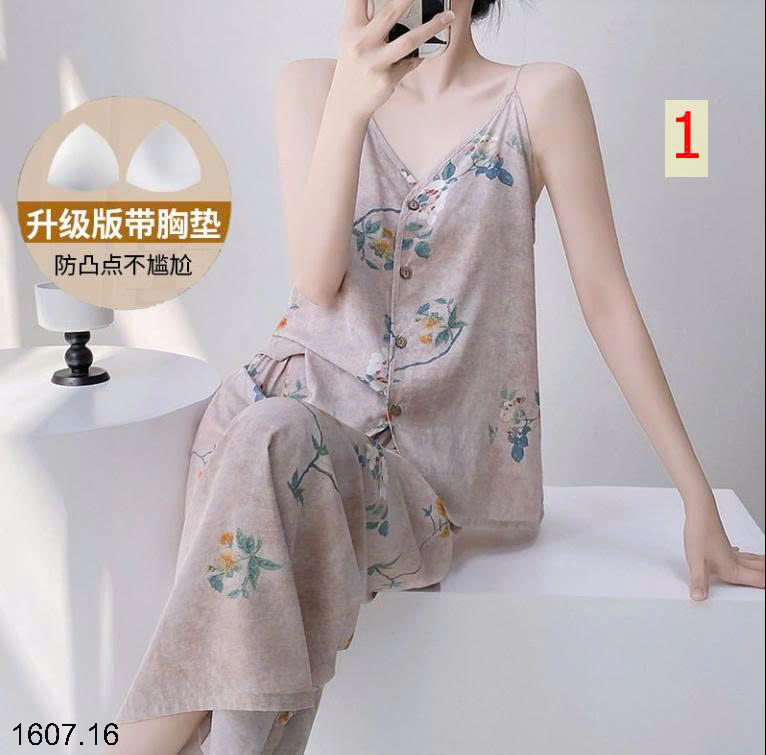 26HA1607.16 - BỘ LANH LỤA QUẦN DÀI ÁO 2 DÂY