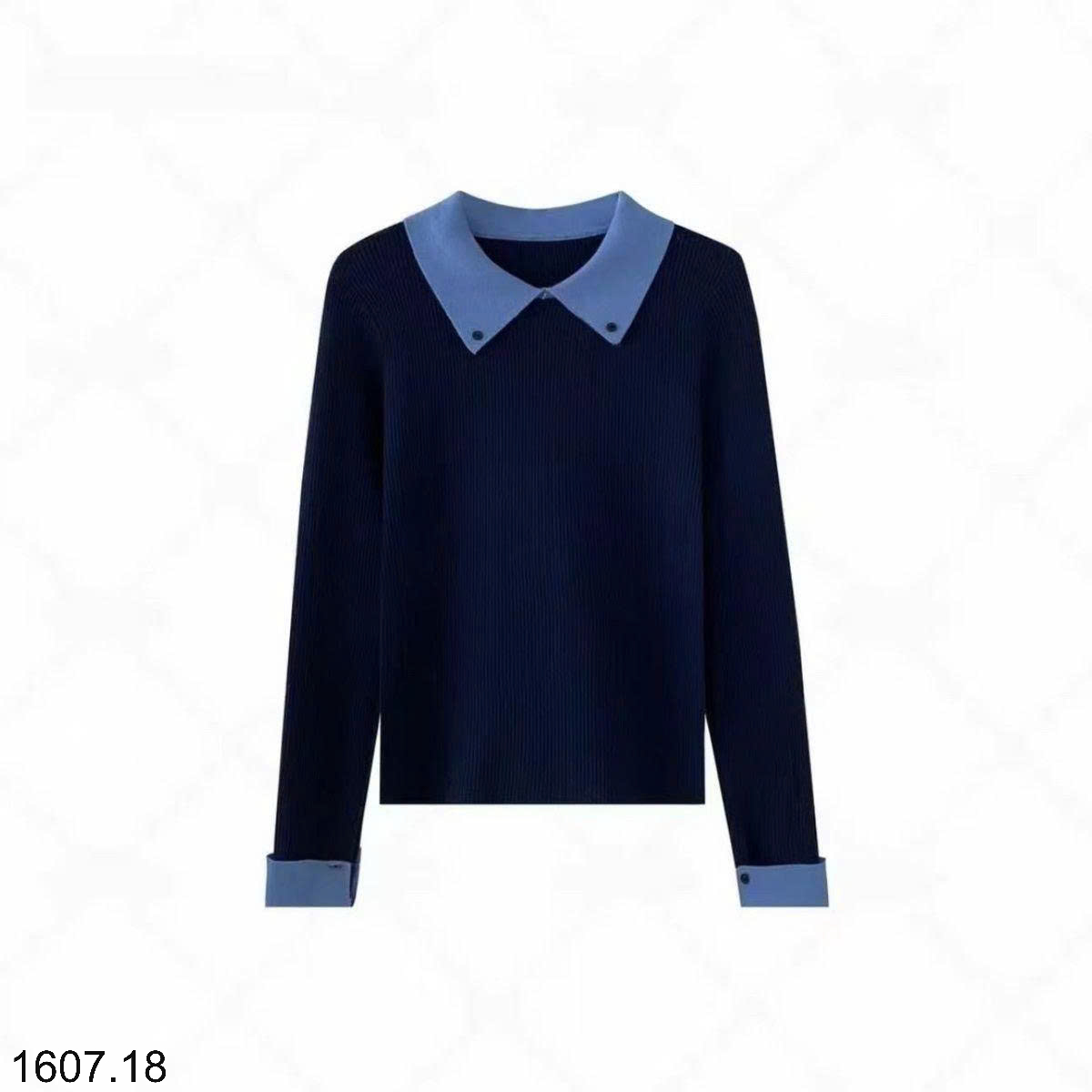 26HA1607.18 - ÁO LEN NỮ CỔ POLO CÚC