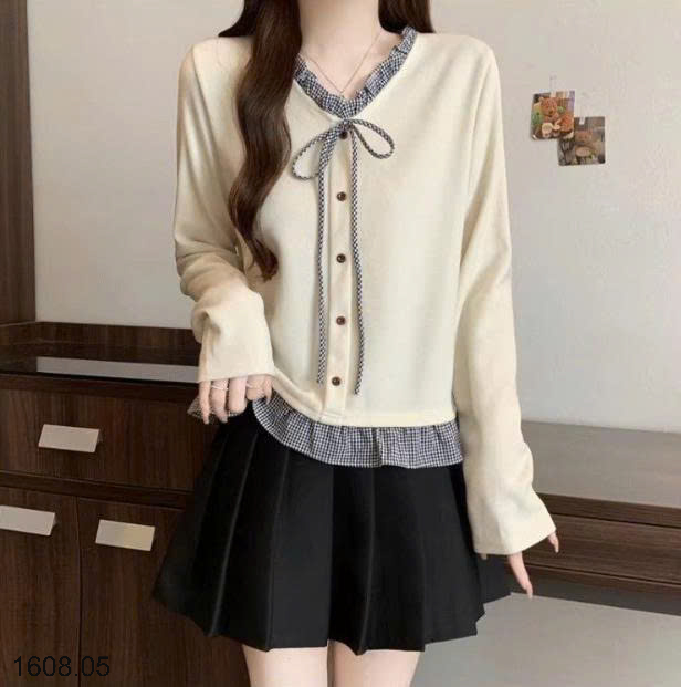 26HA1608.05 - ÁO THU ĐÔNG VIỀN BÈO CHO NỮ