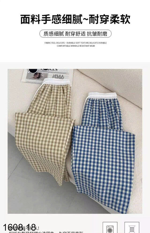 26HA1608.18 - QUẦN KẺ ỐNG RỘNG CHO NỮ