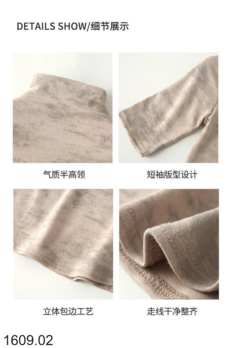 26HA1609.02 - ÁO THUN CỔ CAO DÁNG ÔM TAY LỠ