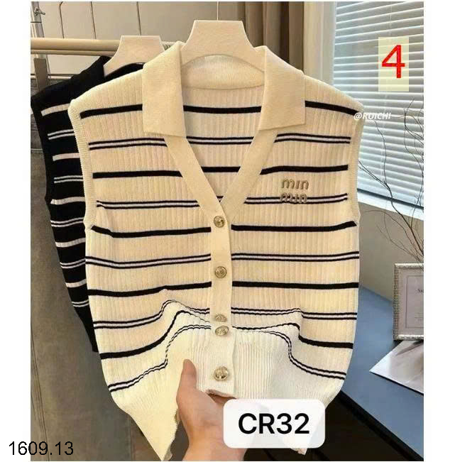26HA1609.13 - ÁO GILE LEN CỔ V MINMIN NỮ