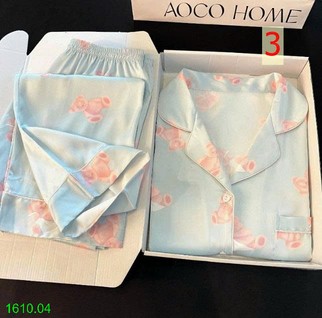 26HA1610.04 - BỘ LỤA PIZAMA DÀI TAY MẶC NHÀ