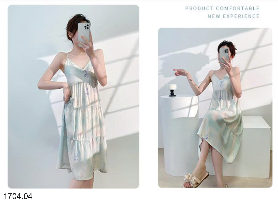 26HA1704.04 - VÁY 2 DÂY LANH LỤA MỀN MÁT CHO NỮ