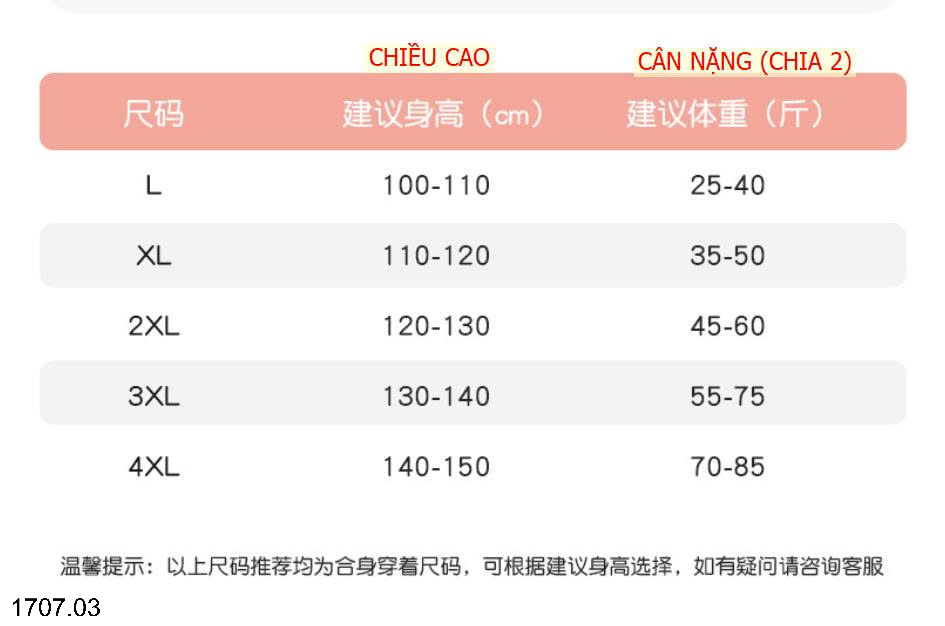 26HA1707.03 - SET BỘ BƠI DÀI SIZE ĐẠI BÉ GÁI YUKE