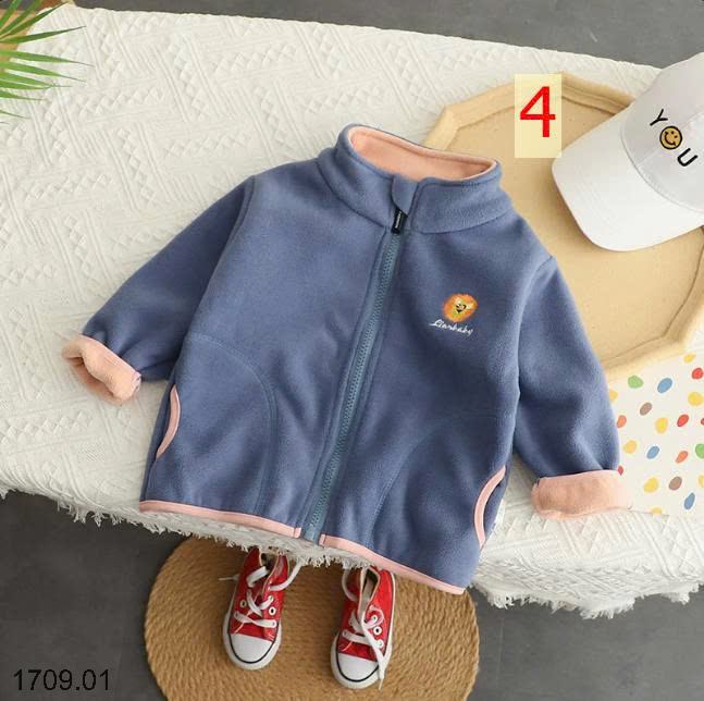 26HA1709.01 - ÁO KHOÁC KÉO KHÓA NỈ LÔNG CỪU CHO BÉ