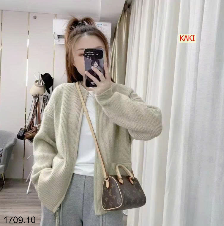 26HA1709.10 - ÁO CARDIGAN LEN KÉO KHÓA CHO NỮ
