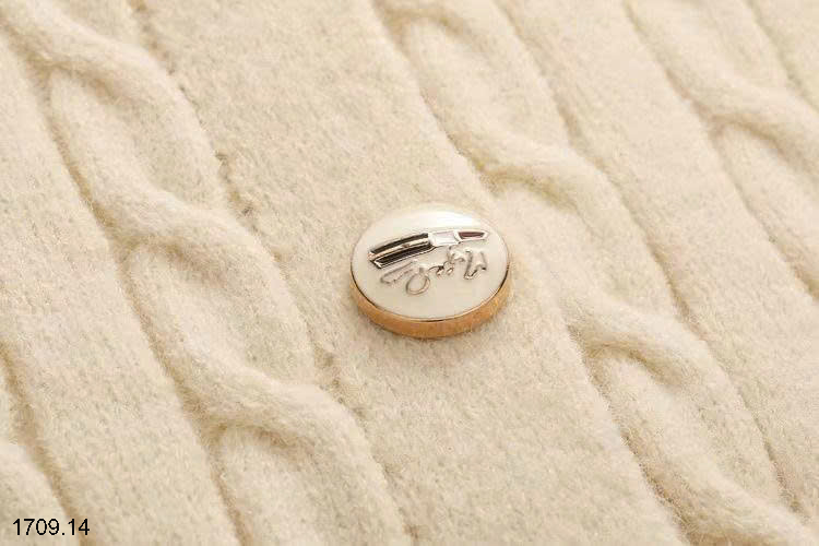 26HA1709.14 - ÁO LEN CARDIGAN VẶN THỪNG THÊU HÌNH GẤU