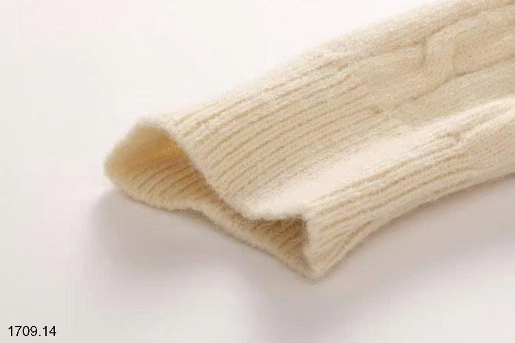 26HA1709.14 - ÁO LEN CARDIGAN VẶN THỪNG THÊU HÌNH GẤU