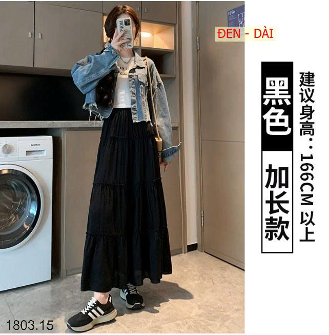 26HA1803.15 - CHÂN VÁY XÒE BỒNG DÁNG DÀI NỮ
