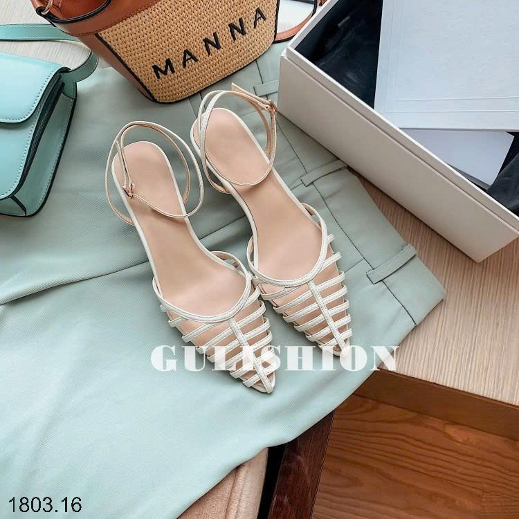 26HA1803.16 - SANDAL MŨI NHỌN ĐAN DÂY KIỂU PHÁP