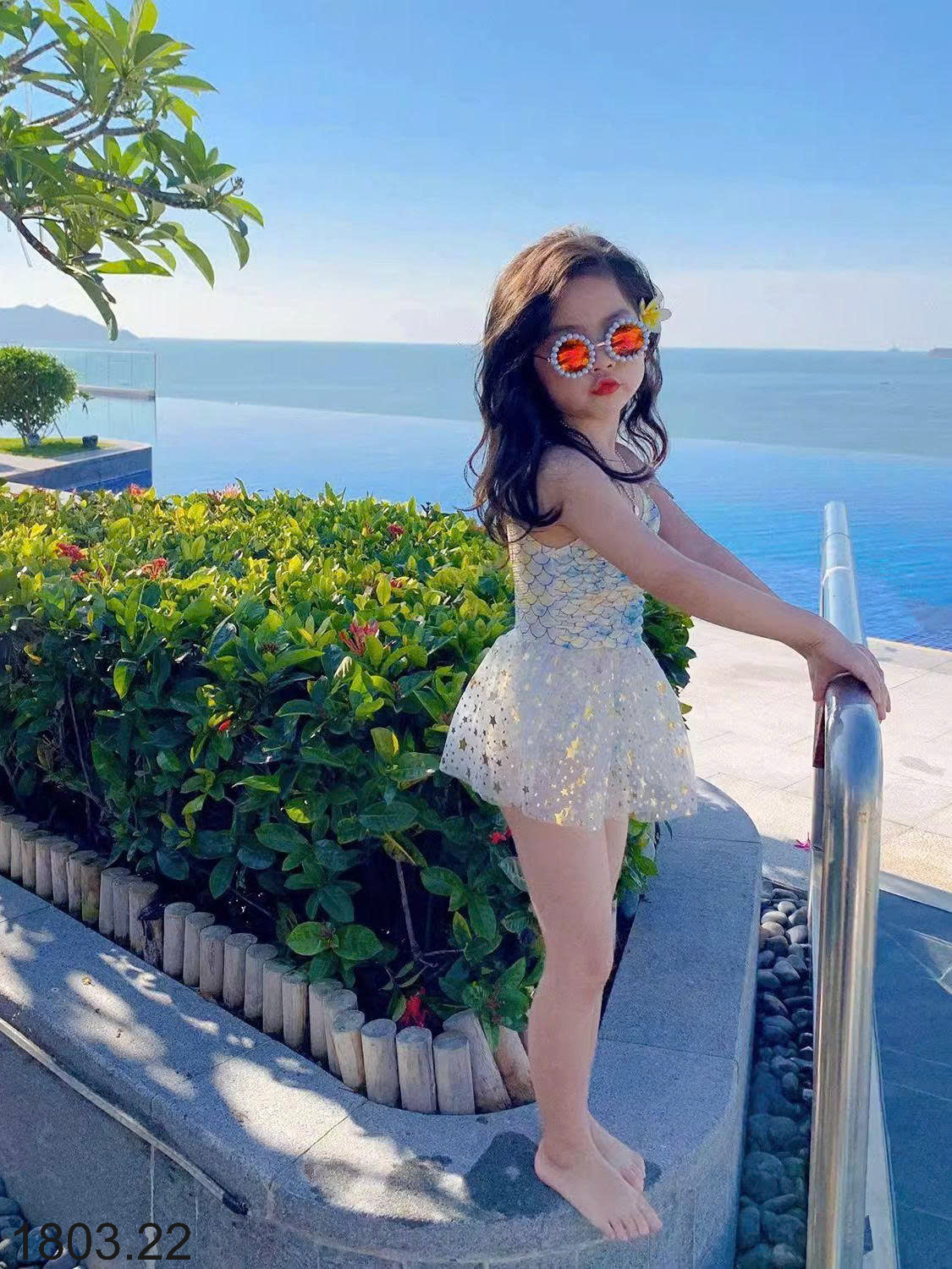 26HA1803.22 - SET BIKINI TIÊN CÁ BÉ GÁI KÈM MŨ