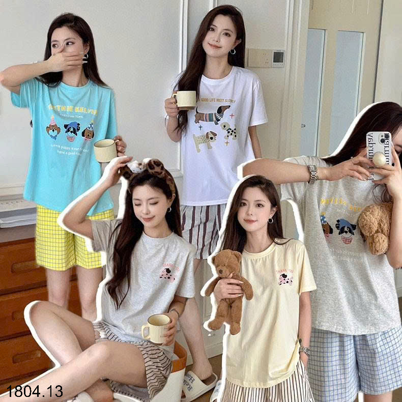 26HA1804.13 - BỘ COTTON HOẠT HÌNH MẶC NHÀ CHO NỮ