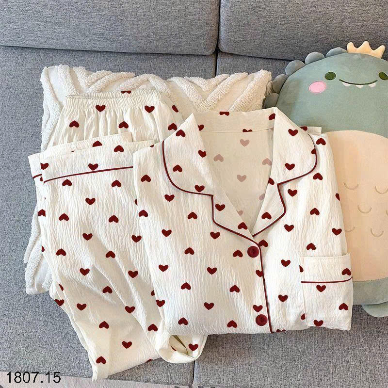 26HA1807.15 - SET BỘ PIZAMA DÀI TAY BÔNG MÂY NỮ