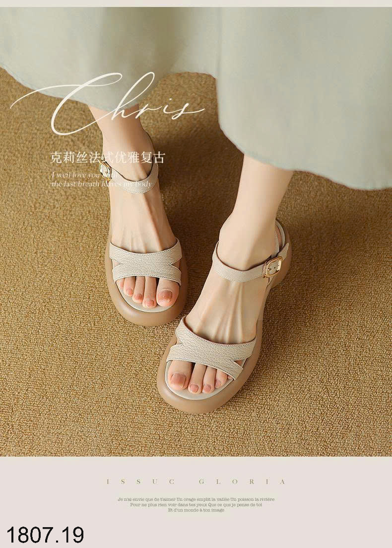 26HA1807.19 - SANDAL CAO GÓT ĐẾ VUÔNG