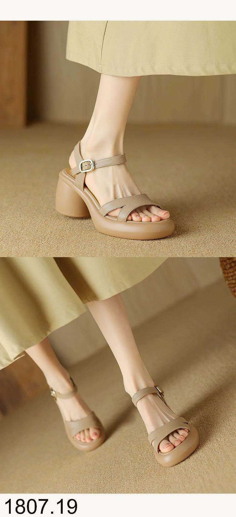 26HA1807.19 - SANDAL CAO GÓT ĐẾ VUÔNG