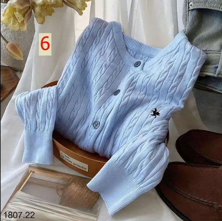 26HA1807.22 - ÁO CARDIGAN LEN THÊU HÌNH NGỰA
