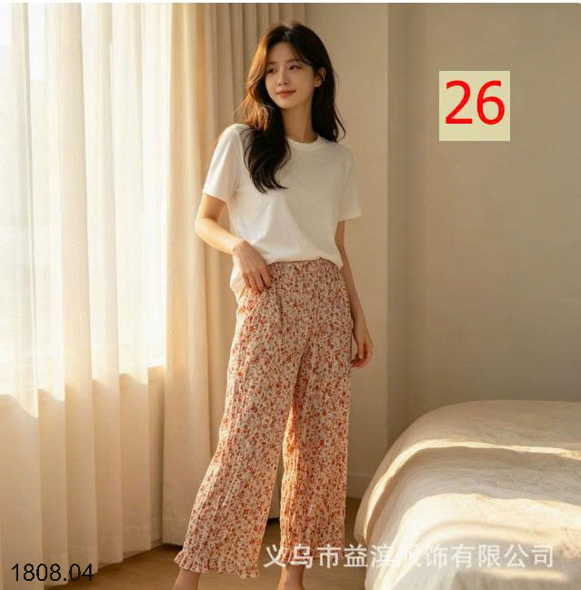 26HA1808.04 - SET 2 QUẦN HOA TĂM LẠNH CHO NỮ
