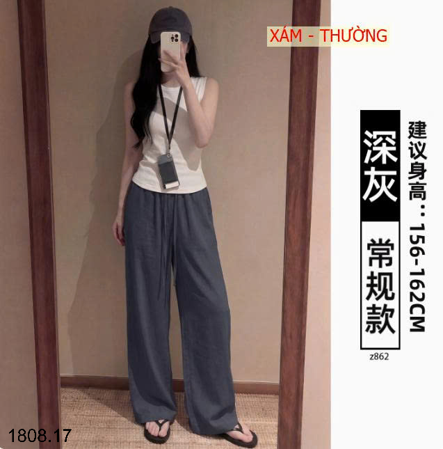 26HA1808.17 - QUẦN LANH ỐNG RỘNG CHO NỮ