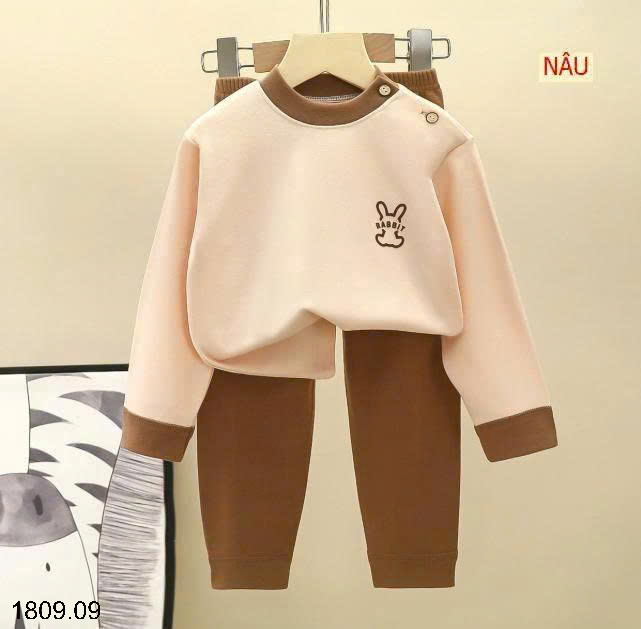 26HA1809.09 - SET 2 BỘ NỈ RABBIT MẶC NHÀ CHO BÉ