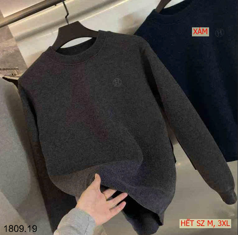 26HA1809.19 - ÁO LEN NAM CHỮ H LÓT LÔNG INBLUE