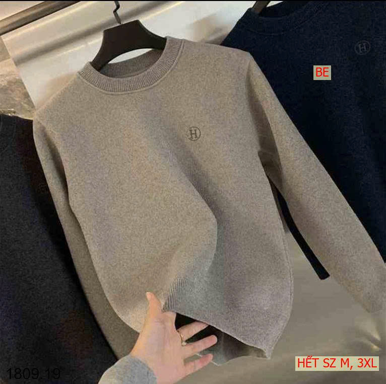 26HA1809.19 - ÁO LEN NAM CHỮ H LÓT LÔNG INBLUE